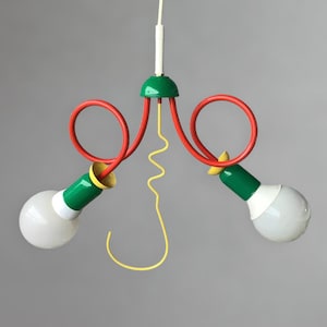 Vintage Esto ceiling lamp / Multicolor Memphis design light / 1980s Austrian pendant lamp / postmodern decor /  Memphis Design Ceiling Lamp