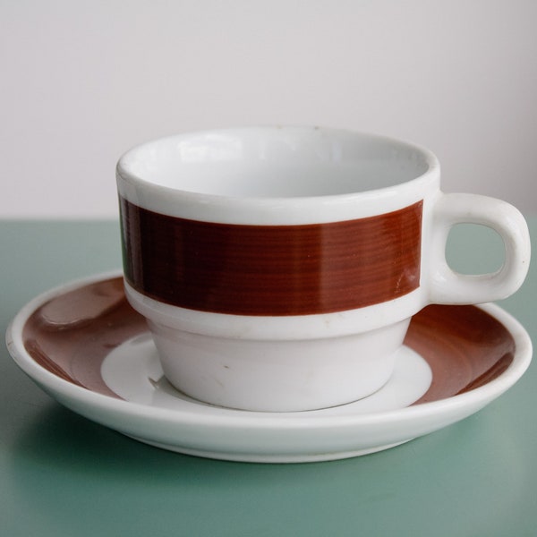 Vintage Brown Porcelain Jugokeramika Espresso Mug / Vintage Coffee Tea Cup / Ceramic Cup  / Coffee Mug / Socialist Porcelain / Yugoslavia