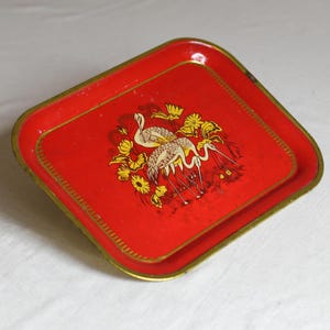 Vintage Tin Tray by Saturnus Made in Yugoslavia / Drinks Serving Tray / Vintage Bar Cart Tray / Mid Century Modern Tray