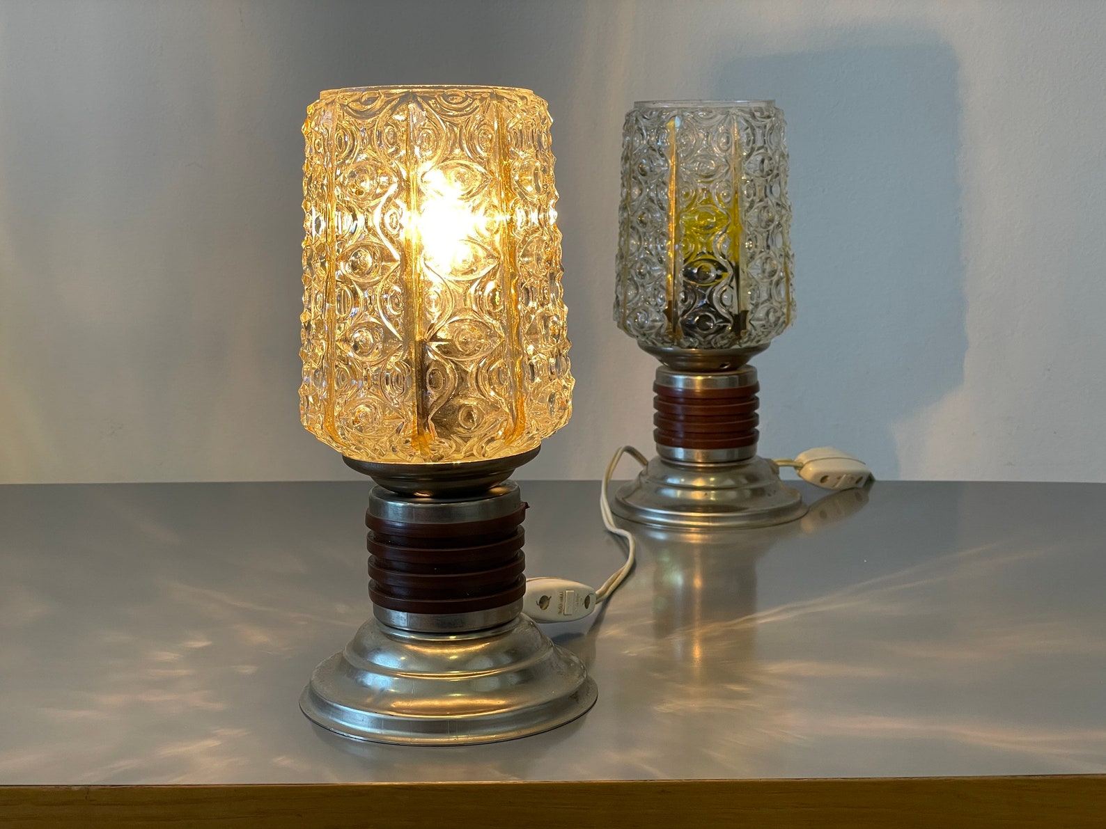 Vintage Bedside Lamp Pair / Vintage Table Desk Lamp / Mid - Etsy