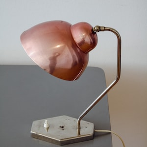 Mid Century Modern Desk Lamp / Vintage Desk Lamp Made in Yugoslavia / Vintage Table Lamp / Mid-Century Pink Table Lamp by Inkop 60s image 2