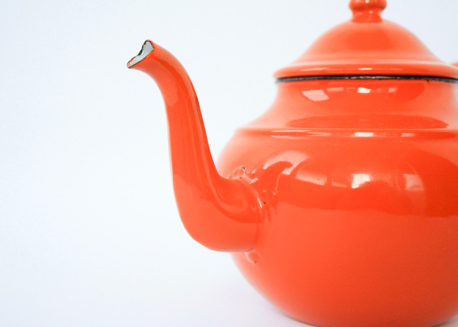 Vintage Enamel Teapot Made in Yugoslavia / Orange EMO Celje Etsy