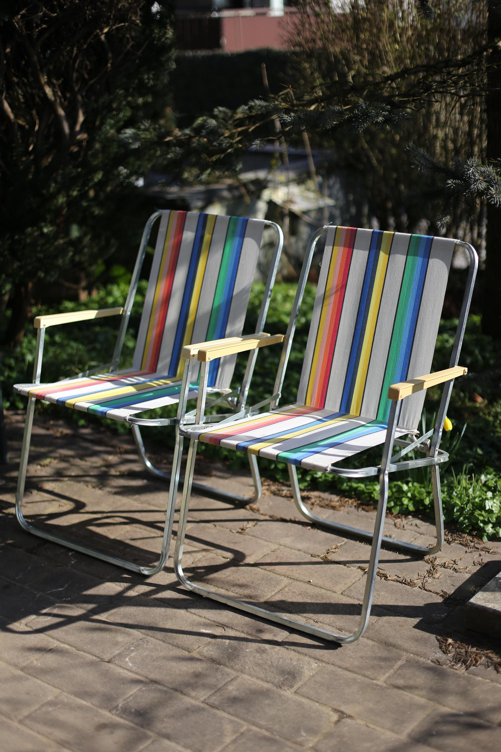 Vintage aluminum folding chair - Etsy sterreich