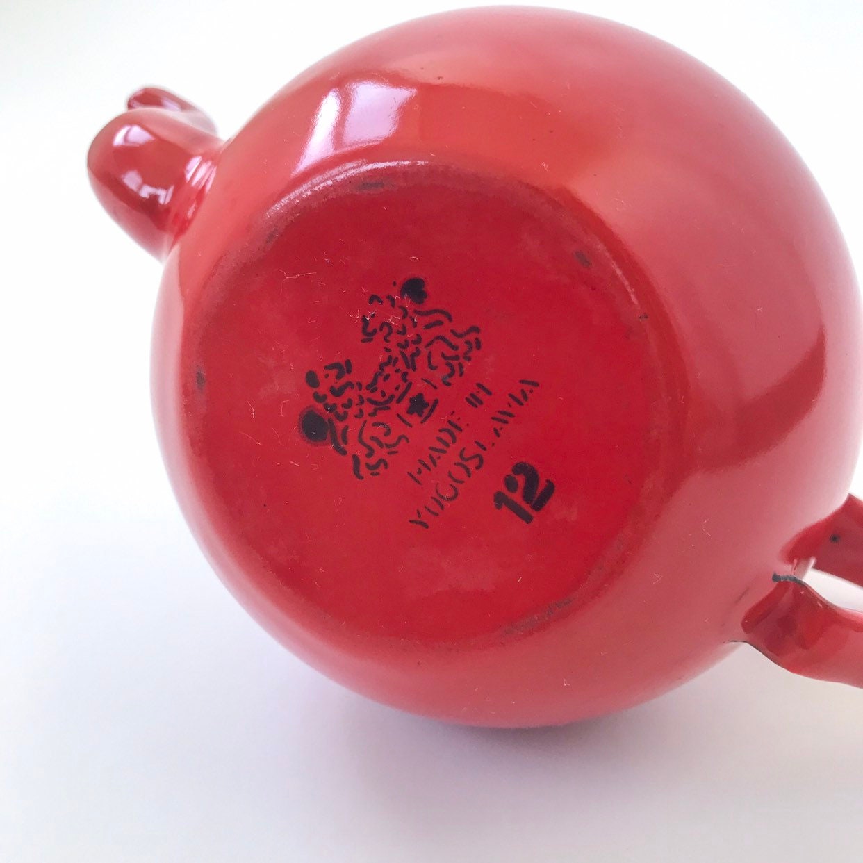 Vintage Enamel Teapot Made in Yugoslavia / Red EMO Celje Etsy