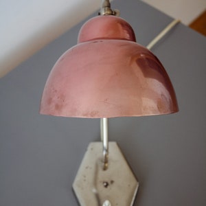 Mid Century Modern Desk Lamp / Vintage Desk Lamp Made in Yugoslavia / Vintage Table Lamp / Mid-Century Pink Table Lamp by Inkop 60s image 3