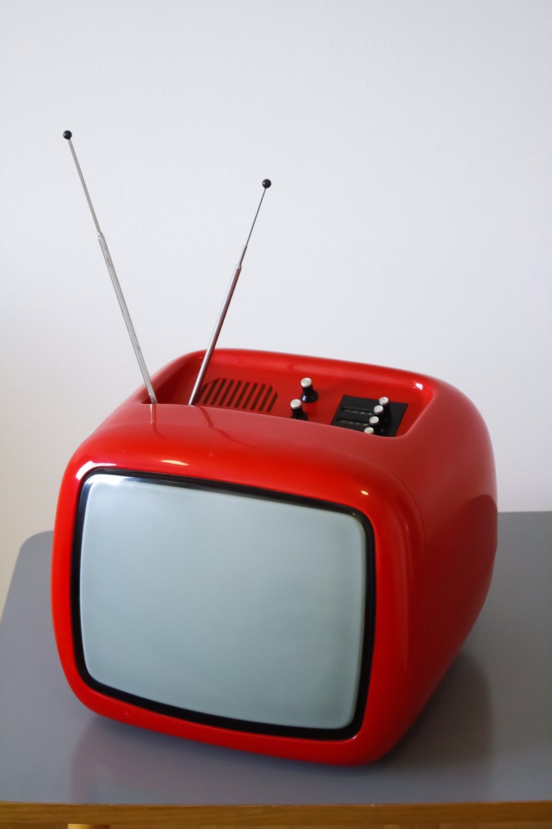 Red Vintage Portable TV Set Iskra Minirama / Space Age Retro Etsy
