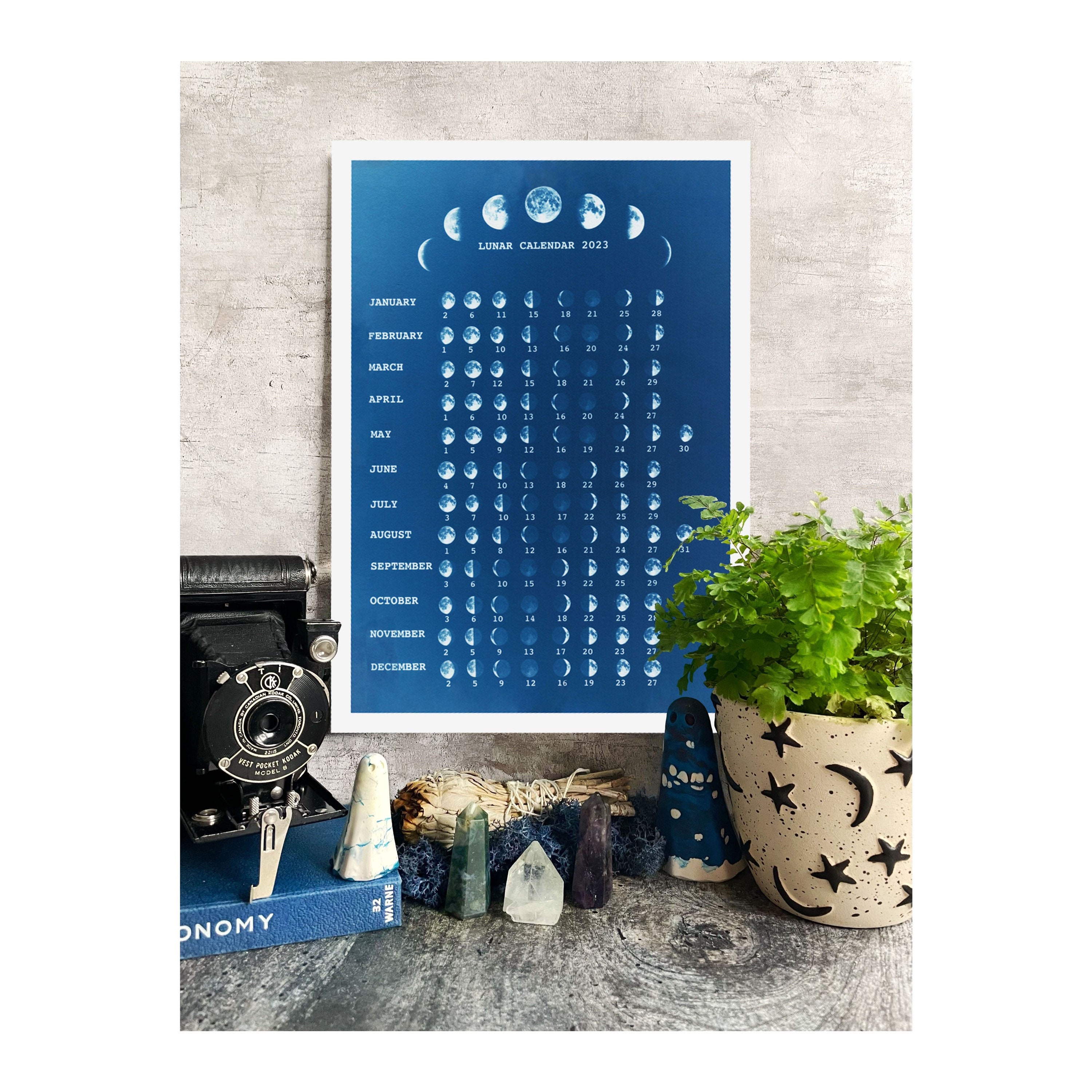 Moon Phase Calendar - Etsy Sweden