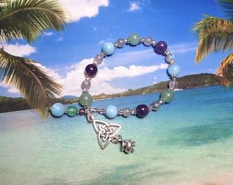 Triquetra and Cauldron - Devotional Beads - Witch's Ladder -Pagan Rosary