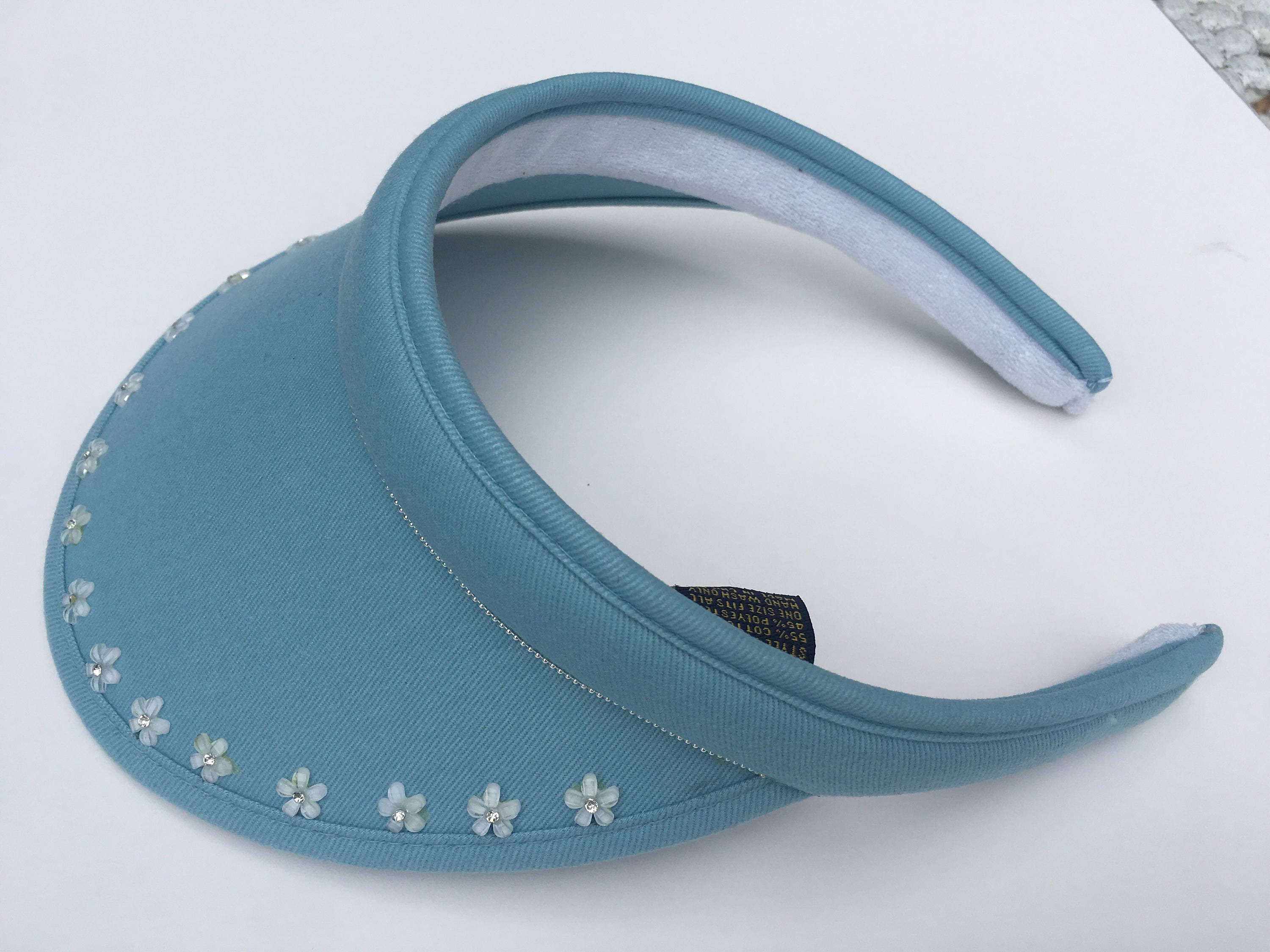 blue golf visor