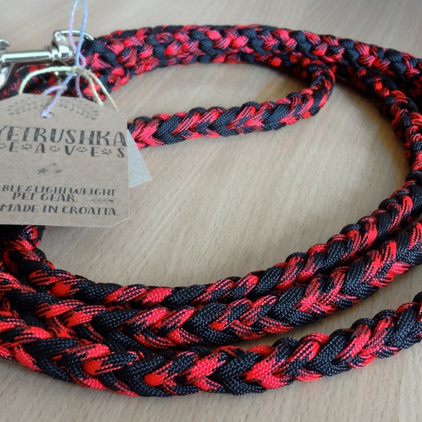 Thin herringbone braid leash // custom made durable paracord lead for small-medium dogs, multiple styles and lengths