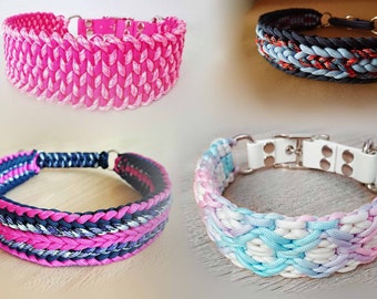 Custom Sturdy Weave // custom made paracord dog collar (choose weave design, width, colors, size, type of closure, etc.)