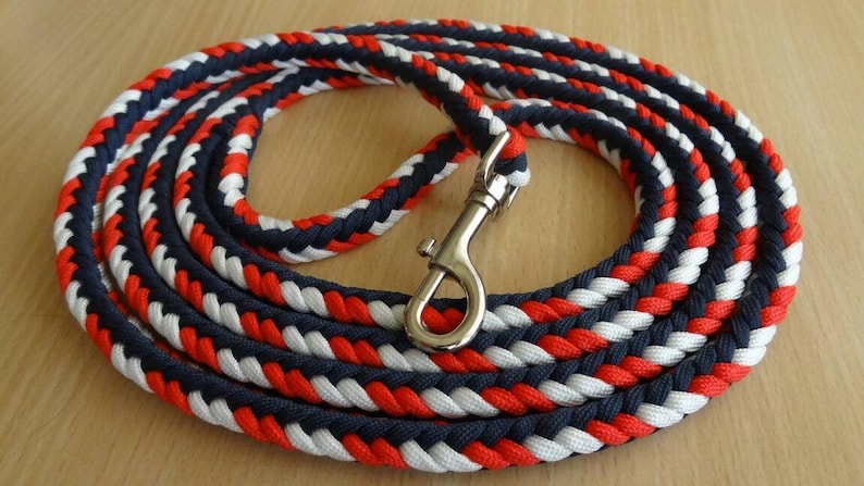 Herringbone square braid leash // custom made durable paracord dog lead for medium-large dogs, multiple leash styles image 1