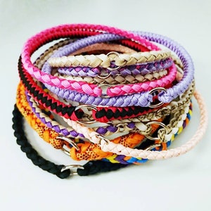 House collar Thin Round Braid // fixed size, custom made durable paracord dog collar