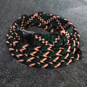 Herringbone square braid leash // custom made durable paracord dog lead for medium-large dogs, multiple leash styles image 7