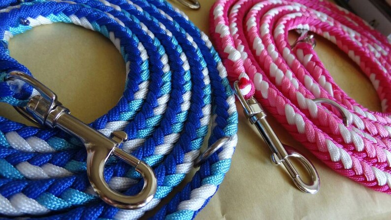 Herringbone square braid leash // custom made durable paracord dog lead for medium-large dogs, multiple leash styles image 6