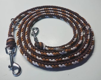 Braided Herringbone leash for medium dog, adjustable 2m/6ft long (ready to ship)