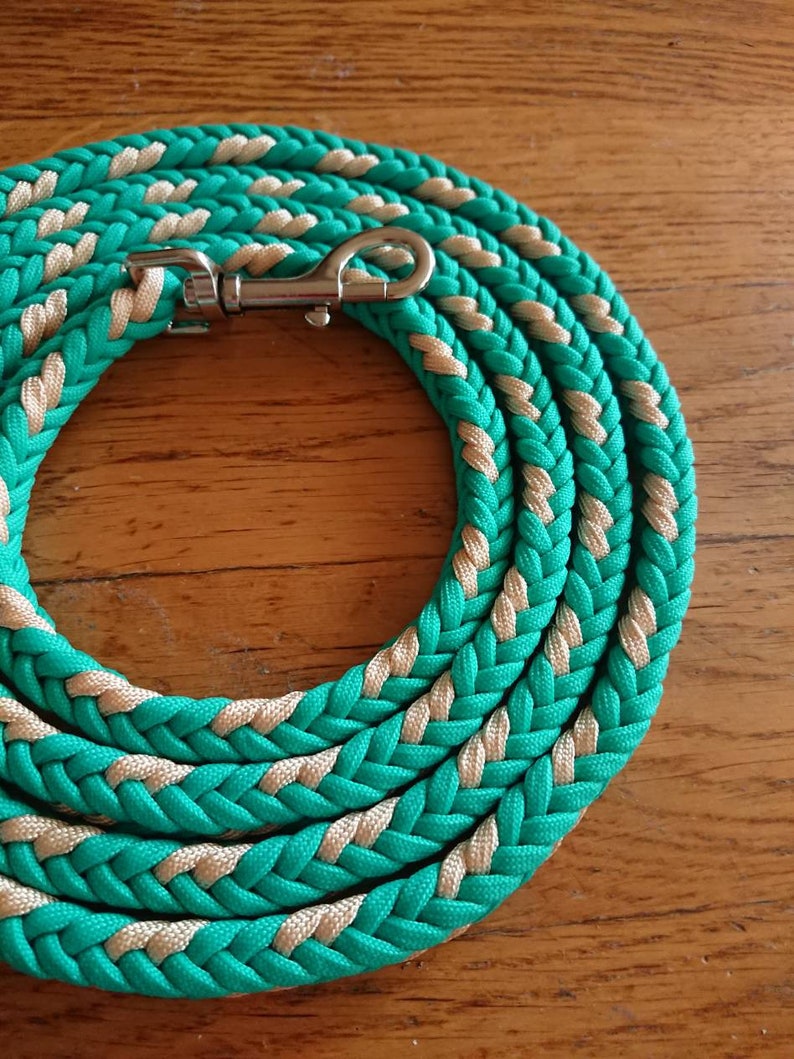 Herringbone square braid leash // custom made durable paracord dog lead for medium-large dogs, multiple leash styles image 3