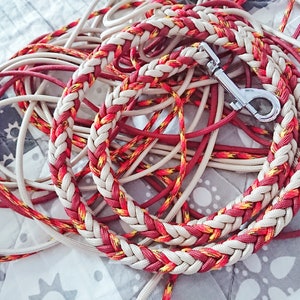 Herringbone square braid leash // custom made durable paracord dog lead for medium-large dogs, multiple leash styles image 4