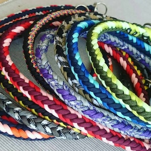 Herringbone Braid slip-on choker or ID collar // custom made durable dog collar (choose size, design, colors)