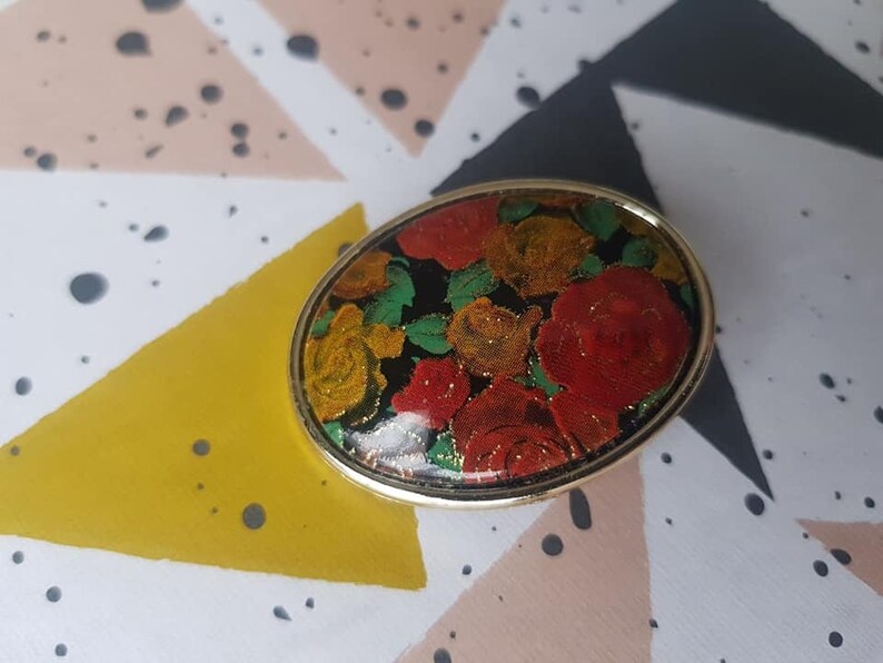 floral scarf clip Vintage scarf clip