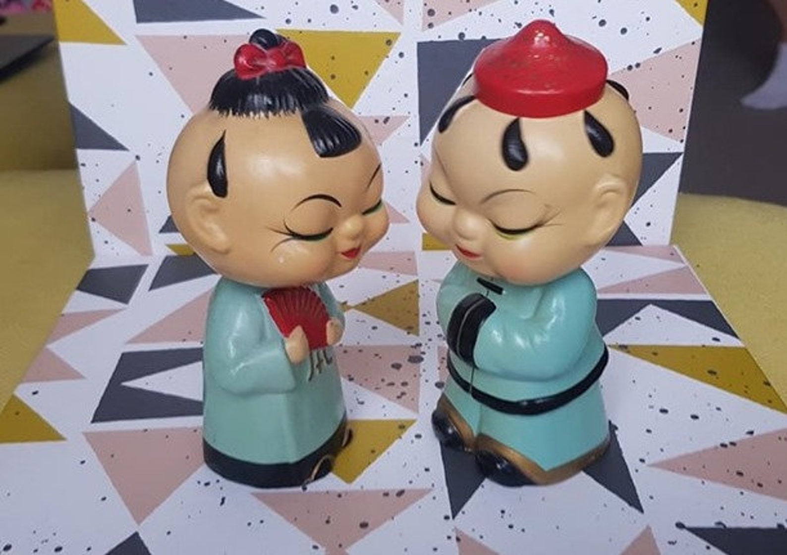 Vintage Japanese bobble head nodder dolls Etsy