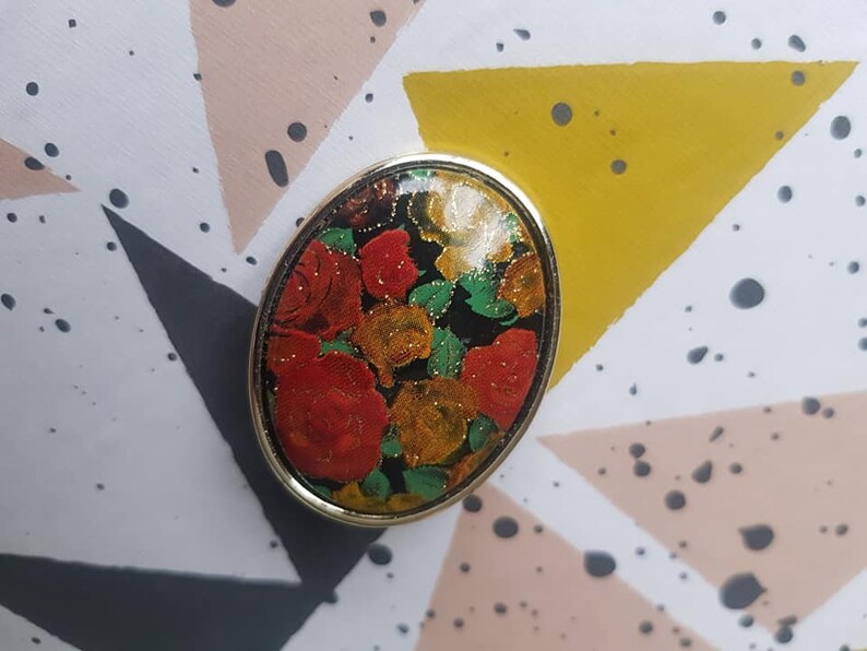 floral scarf clip Vintage scarf clip