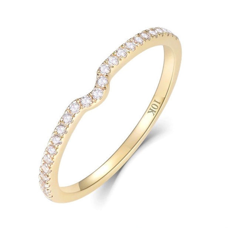 10k Yellow Gold Moissanite Band Etsy.de