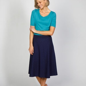 Jersey dress Emmi turquoise dark blue polka dot image 4