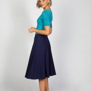 Jersey dress Emmi turquoise dark blue polka dot image 3