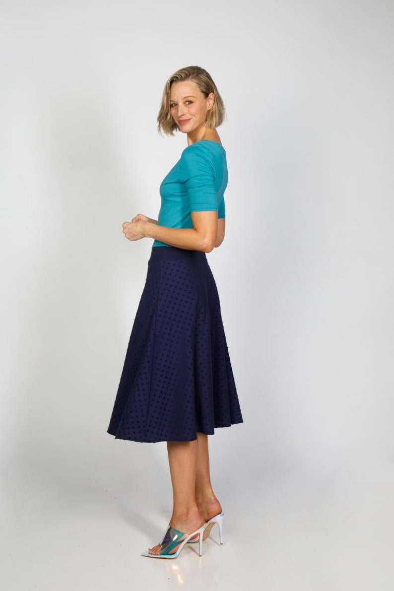 Jersey dress Emmi turquoise dark blue polka dot image 3