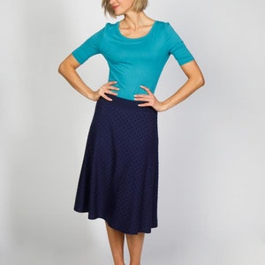 Jersey dress Emmi turquoise dark blue polka dot image 2