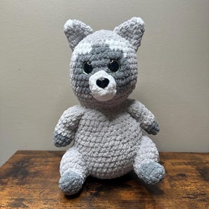 Handmade Crochet Raccoon Plushie: Soft Chenille Stuffed Animal
