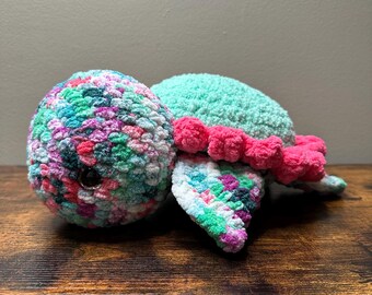Crochet Turtle Plushie Amigurumi Handmade Stuffed Animal Soft Toy Gift for Kids & Collectors