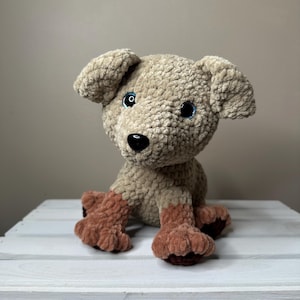 Crochet Puppy Dog Plushie Amigurumi Handmade Stuffed Animal Soft Toy Gift for Kids & Collectors