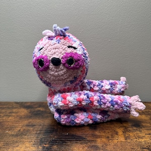 Crochet Sloth Plushie Handmade Amigurumi Stuffed Animal Soft Cuddly Gift for Kids & Nursery Decor
