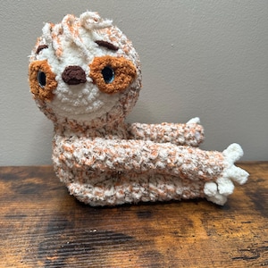 Crochet Sloth Plushie Handmade Amigurumi Stuffed Animal Soft Cuddly Gift for Kids & Nursery Decor