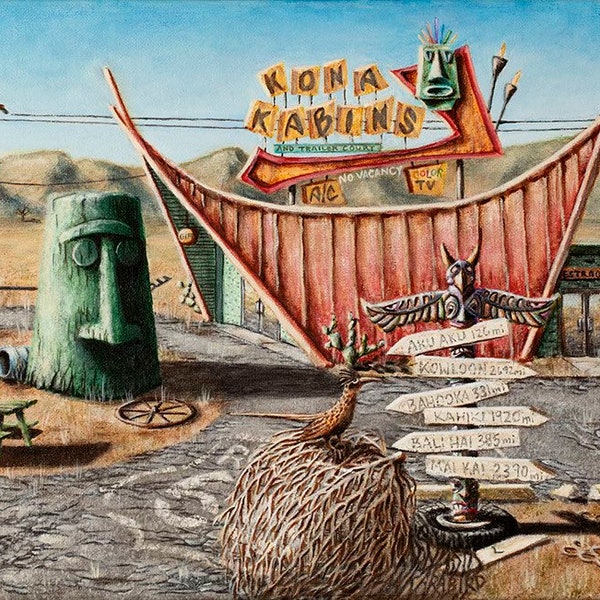 8 1/2"x11" PAPER PRINT "Headicus Giganticus" Tiki Oasis Arizona Art Show 2019 "Tiki In The Desert" Roadside Attraction Americana Route 66