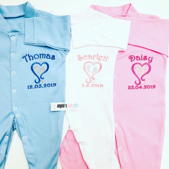 personalised embroidered baby grow