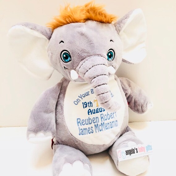 elephant personalised teddy