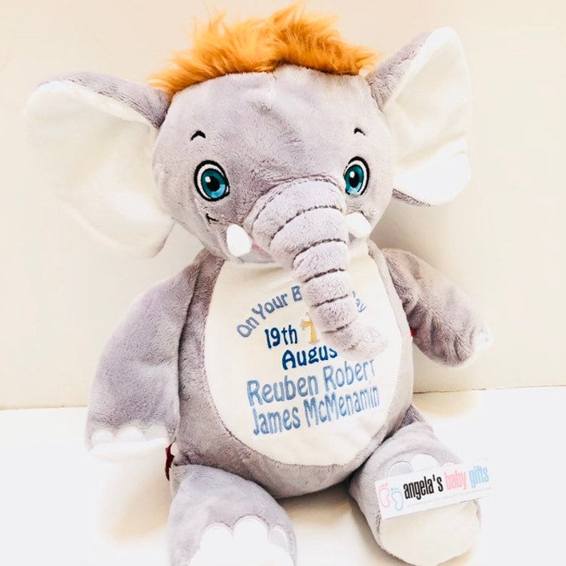 elephant personalised teddy