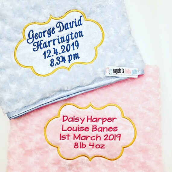 Personalised Luxury Baby Blanket Red Soft Fluffy 1st Christmas Gift Embroidered