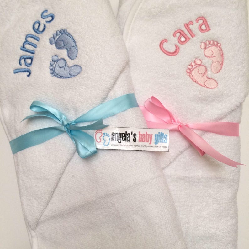 Personalised Hooded Baby Towel,Embroidered baby bath towel,Personalised for baby boy and girl 
