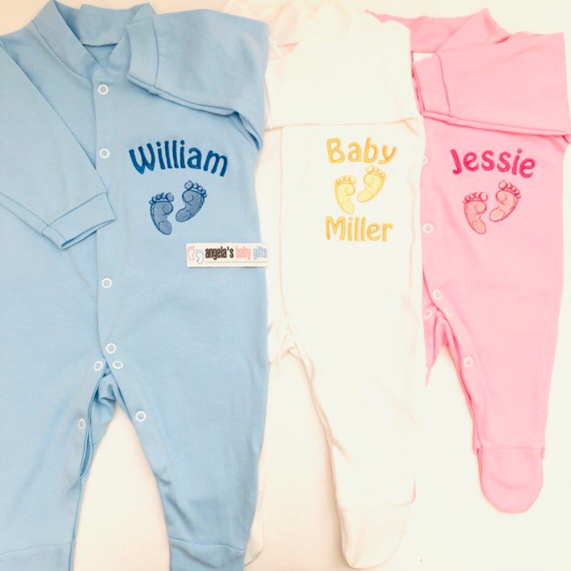 Personalised baby grow Sleepsuit baby gift embroidered Etsy
