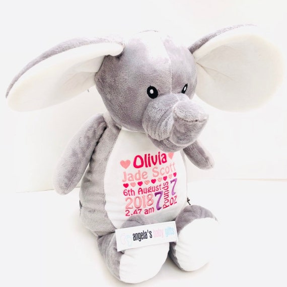 personalised baby elephant teddy