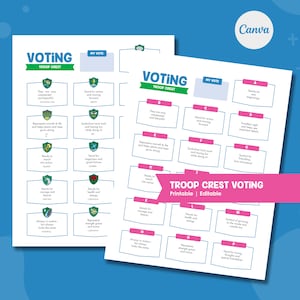 Troop Crest Voting | 8.5 x 11 | Troop Leader | Girl Scouts | GS | Girl Led | Digital | Printable