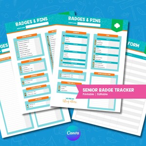 Senior Badge Tracker Printable | Girl Scout Troop Leader Sheet (Digital Download)