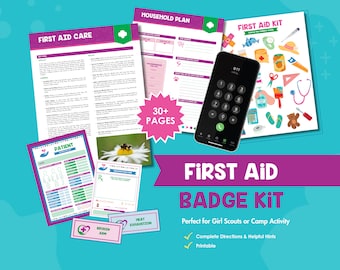 First Aid Badge Kit Printable | Girl Scout Troop Activity | Digital Download