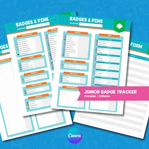 Junior Badge Tracker Printable | Girl Scout Troop Leader Sheet | Digital Download