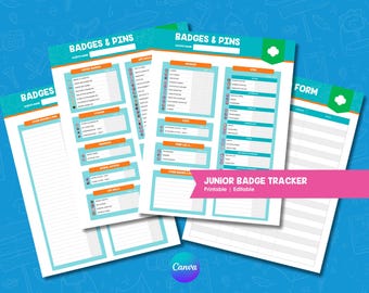 Junior Badge Tracker Printable | Girl Scout Troop Leader Sheet | Digital Download