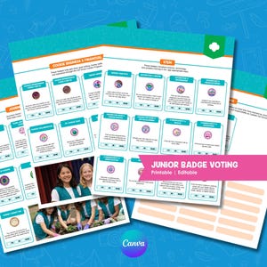 Junior Badge Voting | Girl Scout Printable | Girl-Led Troop Planning | Troop Leader Resource